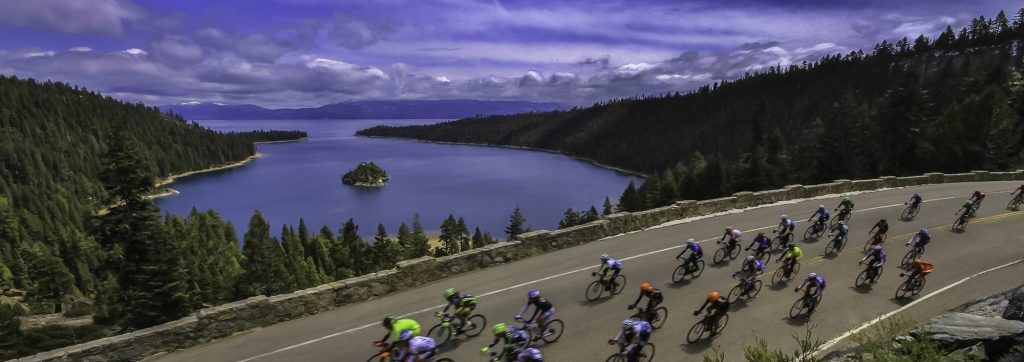 Cycling Events Amgen Tour of California at Lake Tahoe Emerald Bay