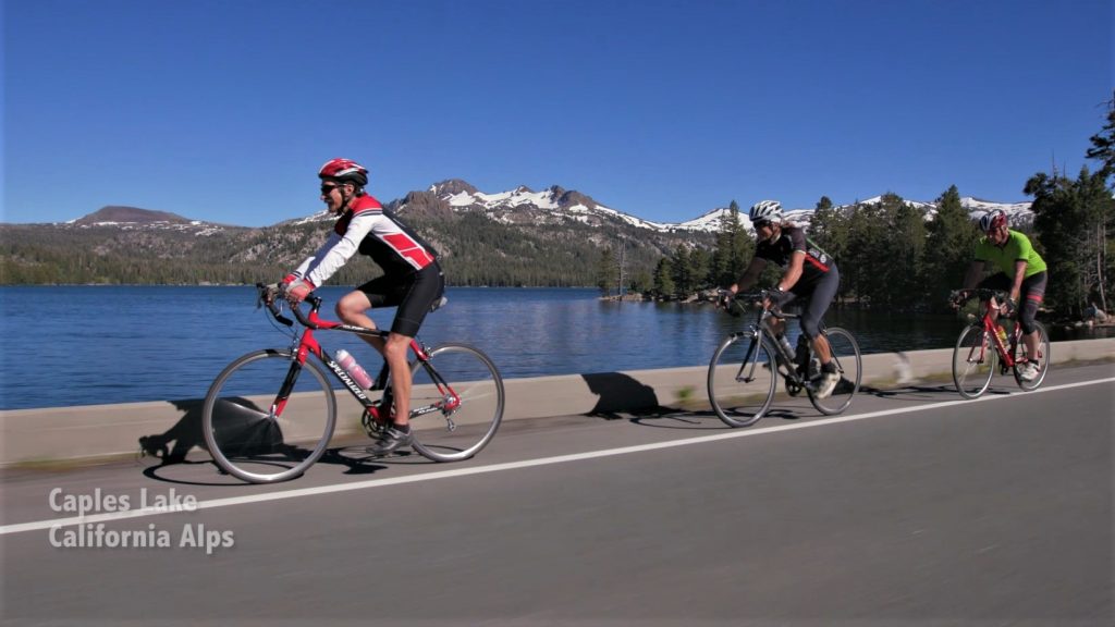 Death Ride: Road Bike Riding along Caples Lake near Kirkwood, CA