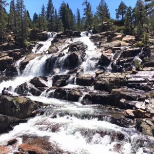 Glen Alpine Waterfall is located above Fallen Leaf Lake just outside of South Lake Tahoe.