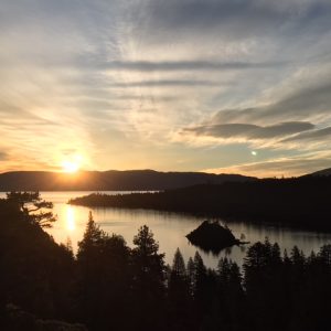 Emerald Bay is the location where Eagle Falls travels from Desolation Wilderness and enters Lake Tahoe